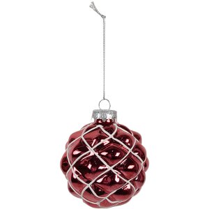 Clayre Eef Boule de Noël Rouge Verre Ø 8 cm...