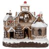 Clayre Eef Décoration de Noël Maison en pain dépices LED Musique 33x17x30 cm Marron