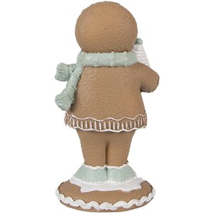 Clayre Eef Figurine de Noël Père Noël en pain dépice 11 cm brun style rustique