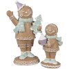 Clayre Eef Figurine de Noël Père Noël en pain dépice 11 cm brun style rustique