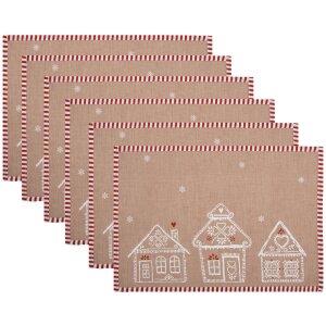 Clayre Eef Set de table 6 pièces 48x33 cm Marron Maison en pain dépices Coton