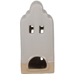 Clayre & Eef 6CE1791 Porte-bougie en porcelaine Maison Beige 11x10x23 cm