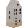 Clayre & Eef 6CE1791 Porte-bougie en porcelaine Maison Beige 11x10x23 cm