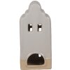 Clayre & Eef 6CE1791 Porte-bougie en porcelaine Maison Beige 11x10x23 cm