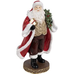 Clayre & Eef 6PR4278 Figurine du Père Noël Rouge 13x10x23 cm Polyrésine Classique