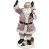 Clayre & Eef Figurine de Père Noël Rose 43 cm Décoration de Noël en polyrésine