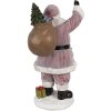 Clayre & Eef Figurine de Père Noël Rose 43 cm Décoration de Noël en polyrésine