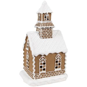 Clayre & Eef Maison en pain dépices avec LED 13x11x25 cm Polyrésine Décoration de Noël