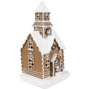 Clayre & Eef Maison en pain dépices avec LED 13x11x25 cm Polyrésine Décoration de Noël