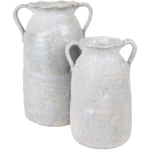 Clayre & Eef Vase 19x16x28 cm Gris Terracotta Décoration style maison de campagne