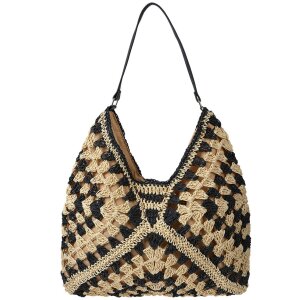 Juleeze JZBG0297 Sac de plage Beige Noir 38x40 cm Boho...