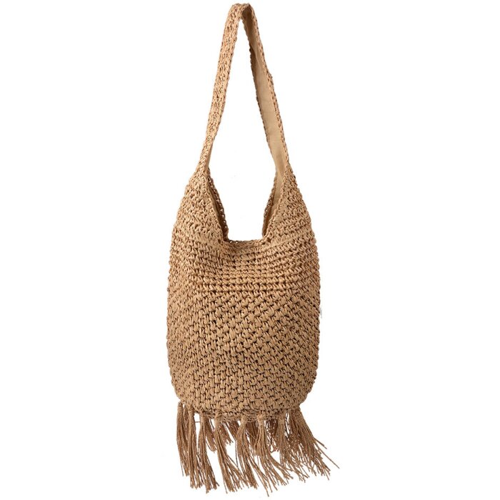 Juleeze JZBG0301 Sac de plage 35x35 cm marron synthétique look boho franges