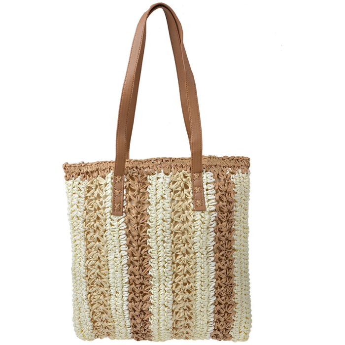 Juleeze JZBG0302 Sac de plage 36x40 cm Beige Marron Synthétique