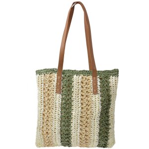 Juleeze Sac de plage 36x40 cm Beige Vert Boho...