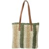 Juleeze Sac de plage 36x40 cm Beige Vert Boho Synthétique