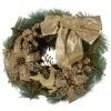 Clayre & Eef Couronne de Noël Vert doré Ø 30x7 cm Plastique Décoration