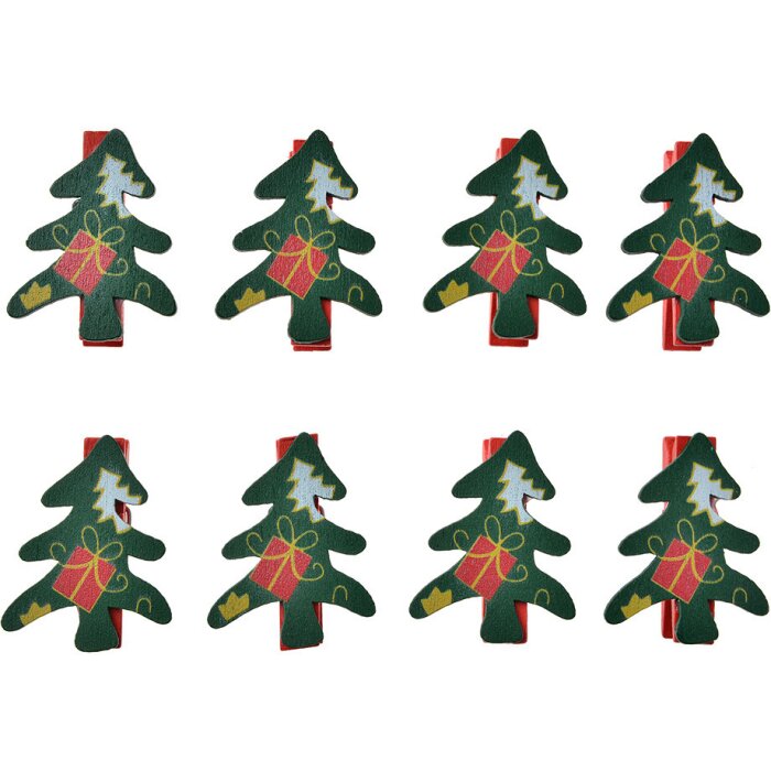 Clayre & Eef 65640 Agrafe avec arbre de Noël set 8 3x1x4 cm