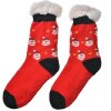 Juleeze JZSK0028 Chaussettes Rouge One Size avec picots antidérapants et doublure chaude