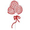 Clayre & Eef 65854 Décoration Lollipop 15x1x30 cm rouge blanc Plastique