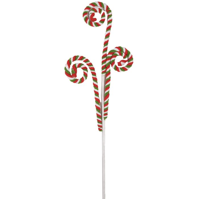 Clayre & Eef 65857 Décoration canne à sucre 68 cm rouge vert plastique