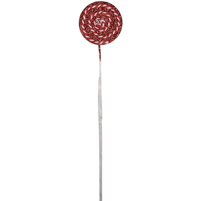 Clayre & Eef 65867 Décorations de Noël Lollipop rouge blanc 6x2x40 cm Plastique