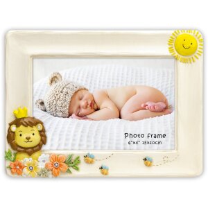 ZEP Baby cadre photo Simba 10x15 cm résine fleurs...