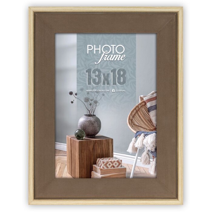 Cadre photo en bois ZEP Bochum 10x15 cm couleur A Couverture en verre transparent aspect naturel