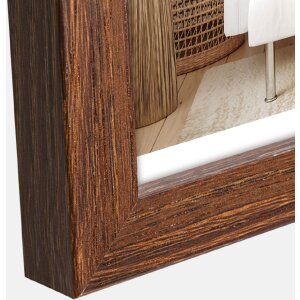 Cadre en bois ZEP Halle 10x15 cm Marron Profilé bloc Verre clair Poseur