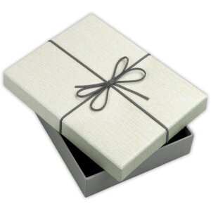 ZEP Box Piacenza B 32x32x4 cm Boîte cadeau avec ruban Gris