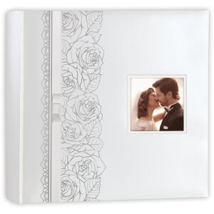 ZEP Album photo de mariage Margaret 32x32 cm Motif de roses Ornementation de nœuds