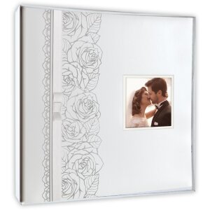 ZEP Album photo de mariage Margaret 32x32 cm Motif de roses Ornementation de nœuds