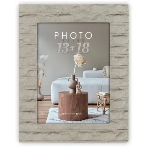 Cadre photo ZEP Wayd MDF placoplâtre beige 10x15 cm