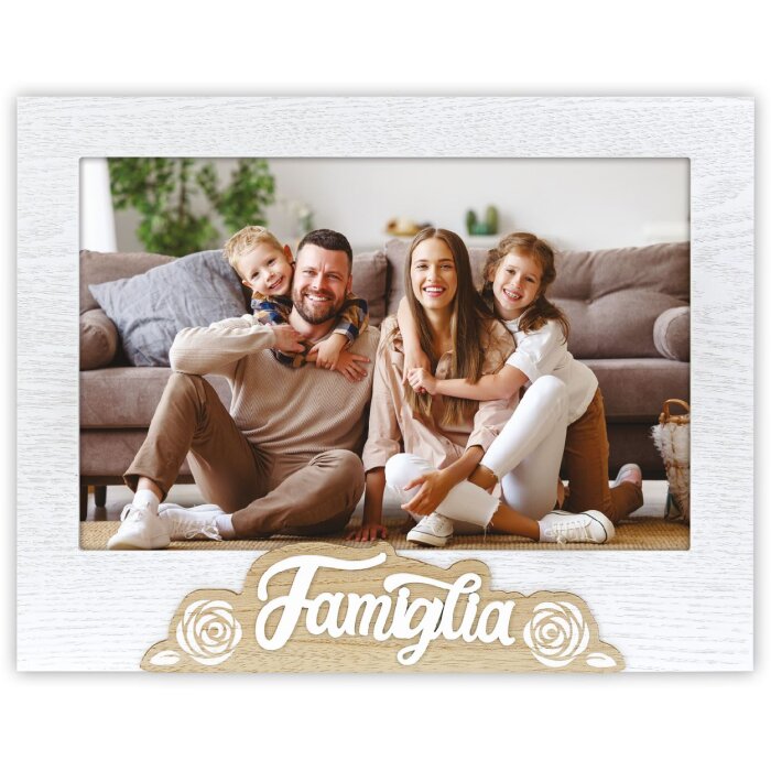 Cadre photo en bois ZEP 20x30 cm Famiglia avec support et possibilité de suspension