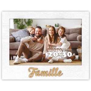 Cadre photo ZEP Famille 20x30 cm Blanc Bois Cadre...