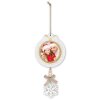 ZEP Karl A Décoration en bois avec image 7x7 cm Pendentif flocon de neige blanc