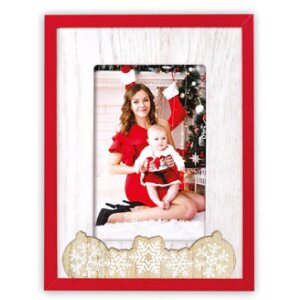 ZEP ZT3746 Vipiteno Cadre photo en bois Blanc Rouge 10x15...