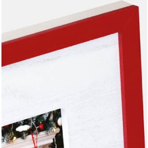 ZEP ZT3746 Vipiteno Cadre photo en bois Blanc Rouge 10x15 cm Vertical