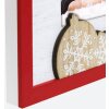 ZEP ZT3746 Vipiteno Cadre photo en bois Blanc Rouge 10x15 cm Vertical