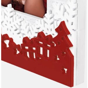 ZEP Verbier ZT8346 Cadre photo en bois 10x15 cm Blanc Rouge Design de Noël