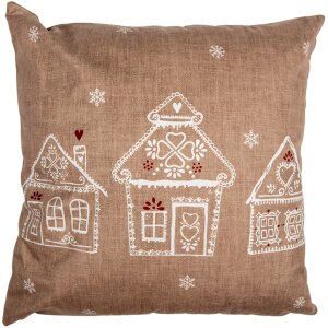 Clayre & Eef GBB22 Housse de coussin Marron Blanc...