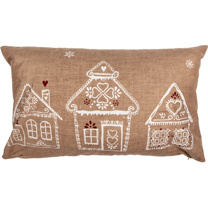 Clayre & Eef GBB36 Housse de coussin Marron Blanc 30x50 cm style cottage polyester