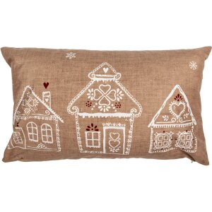 Clayre & Eef GBB36 Housse de coussin Marron Blanc...