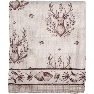 Clayre & Eef GTW60-1 Plaid Beige Marron 130x180 cm style cottage