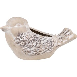 Clayre & Eef 6TE0541 Pot de fleurs oiseau beige...