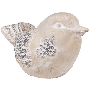 Clayre & Eef 6TE0541 Pot de fleurs oiseau beige marron 25x14x14 cm style rustique