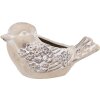 Clayre & Eef 6TE0541 Pot de fleurs oiseau beige marron 25x14x14 cm style rustique