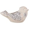 Clayre & Eef 6TE0541 Pot de fleurs oiseau beige marron 25x14x14 cm style rustique