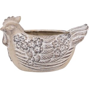 Clayre & Eef 6TE0542L Pot de fleurs Poulet Beige...