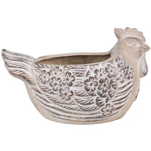 Clayre & Eef 6TE0542L Pot de fleurs Poulet Beige...