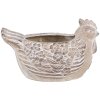 Clayre & Eef 6TE0542M Pot de fleurs Poulet Faïence Beige 21x14x13 cm Vintage